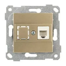 Rita - Розетка 1хRJ-45 кат. 5e UTP, золото доре