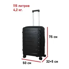 Чемодан из полипропилена EUROBAGS чёрный L 7550325 см