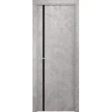 Дверь межкомнатная SMART Соло 90x200 (бетон/черное стекло)