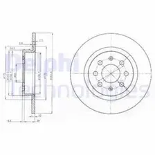Тормозной диск DELPHI BG3945 полный , задняя ось
