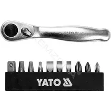 Набор бит Yato С трещоткой 1/4" / YT-14390 (11пр)