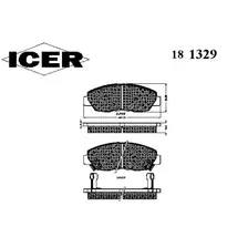 Тормозные колодки дисковые передняя ось ICER 181329