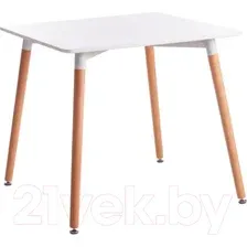 Обеденный стол Tetchair John 80x80x75 (белый/натуральный)