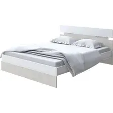 Кровать PROxSON Milton 160x200 (белый/дуб шамони светлый 124)