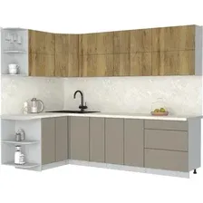 Кухонный модуль Интерлиния Мила Матте 1.5x2.7 А (дуб вотан/луна/опал светлый)
