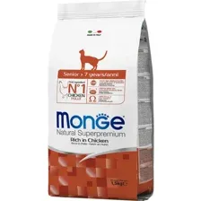 Сухой корм Monge Cat Daily Line Senior для пожилых кошек, с курицей 1,5кг