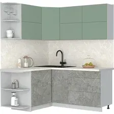 Кухонный модуль Интерлиния Мила Матте 1.5x1.8 А (мята/керамика/опал светлый)