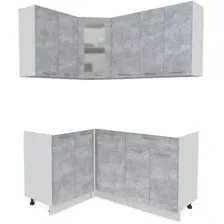 Готовая кухня Интерлиния Мила 12x16 без столешницы (бетон)