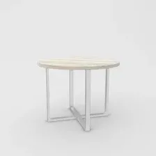 Кухонный стол Hype Mebel Раунд раздвижной 80x80 (белый/древесина белая)