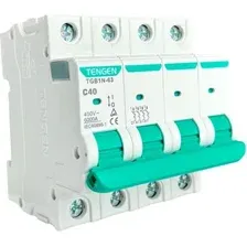Выключатель автоматический Tengen TGB1N-63 4P 40A C 6kA 4M TGB1N-63-4-40C