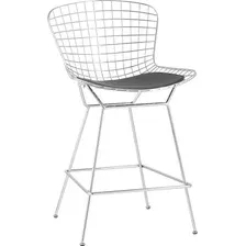 Стул Stool Group Bertoia BTY-24L-P6 CH/BL (хромированный с черной подушкой)
