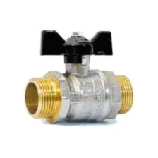 Кран шаровой  1/2" нар.-нар. бабочка (ГАЗ) PN40, LD