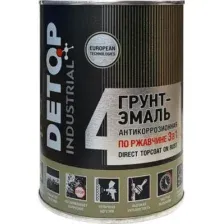 Грунт-эмаль Detop По ржавчине 3в1 №4 / DTI-P07756 (750мл, 9004 Черная)