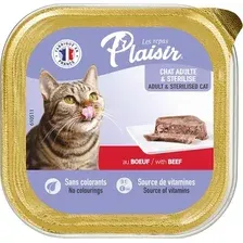 Влажный корм для кошек Plaisir паштет из говядины ламистер (100г)