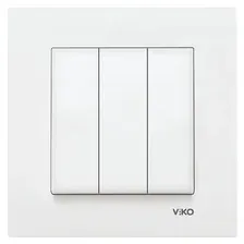 Выключатель 3-клавишный (без рамки) белый Viko Karre (90964668)