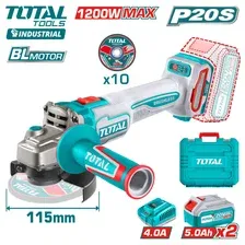 Угловая шлифмашина Total TAGLI2211532 (с 2-мя АКБ, кейс)