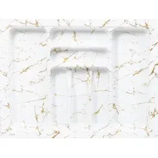 Лоток для столовых приборов AKS 700 Marble 635x485 (бело-золотой мрамор)