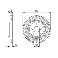 Тормозной диск BOSCH 0 986 479 W40 вентилируемый , передняя ось