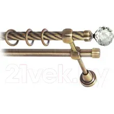 Карниз для штор Lm Decor Кристал 130 2р витой (антик, 3.6м)
