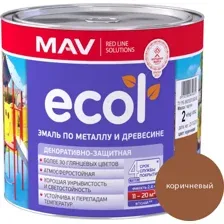 Эмаль ECOL по металлу и древесине (ПФ-115) коричневая глянцевая 2,4 л. (2 кг)