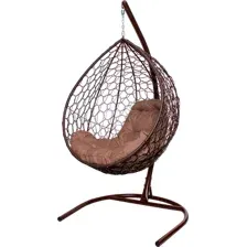Кресло подвесное M-Group Капля Home / 11830205 (коричневый ротанг/какао подушка)