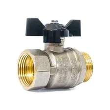 Кран шаровый латунный бабочка LD Pride 47. 32. B-Н. Б Ду32 Ру25 арт. LD. 47. 302. 32