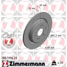 Тормозной диск ZIMMERMANN 280.3196.20 полный , задняя ось