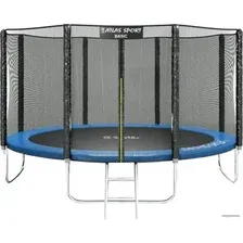 Батут Atlas Sport 404 см - 13ft Basic (с лестницей, внешняя сетка, синий)