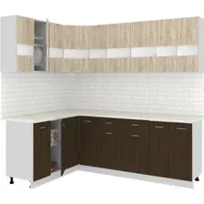 Готовая кухня Кортекс-мебель Корнелия Экстра 1.5x2.3м (дуб сонома/венге/марсель)
