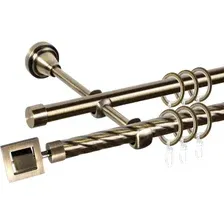 Карниз для штор АС ФОРОС Grace D16K/16Г + наконечники Венето (1.6м, антик)