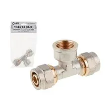 Тройник для труб PEX 16(2.0) х 1/2" вн. х 16(2.0) AV Engineering AVE309007