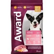 Сухой корм для собак Award Puppy Medium с индейкой и курицей / 7173327 (2кг)