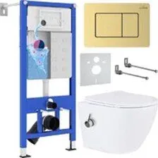 Унитаз подвесной Roxen Antares Bidet в комплекте с инсталляцией StounFix Dual Fresh 6 в 1 968457 (кн