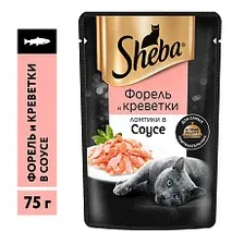 Sheba Ломтики в соусе (Форель и креветки) 75 г х 28 шт