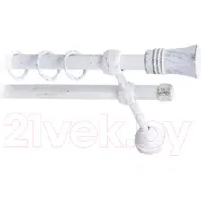 Карниз для штор Lm Decor Гиро 071 2р гладкий (белое золото, 2.8м)