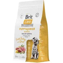 Сухой корм для собак Brit Кеа Puppy&Junior M Healthy Growth с инд. и уткой 1.5 кг
