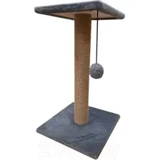 Комплекс Cat House Столбик с полкой 0.7 (джут серый)