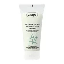 Маска-скраб для лица с фруктовыми кислотами Ziaja / Face mask + scrub with fruit acids 55 мл