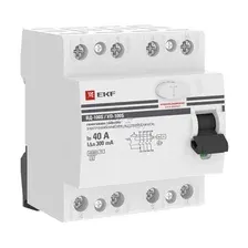 УЗО EKF PROxima ВД-100 3P+N 40А тип AC 300мА (elcb-4-40-300S-em-pr)