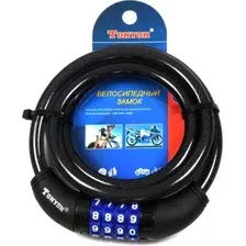 Тросовый велосипедный замок Tonyon 10x1200 5231C-1012 (черный)