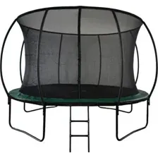 Батут GoUP Luxury 12FT (с сеткой и лестницей, темно-зеленый)