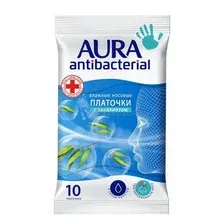 Салфетки влажные AURA Эвкалипт антибактериальные, 10 шт