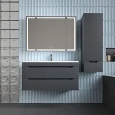 Symbolite Тумба под умывальник Остин 100 Plus 2 ящика (подвесная, графит)