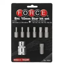 4081 Набор бит (вставок) TORX 8 предметов 1/2' Т20 - Т55 FORCE
