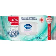 Влажные салфетки Aura Family, 144 шт