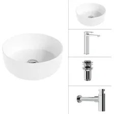 Умывальник Lauter 21499-31+Cascade 21СК0655C+сифон 21635CH+дон.клапан 21190CH (хром)