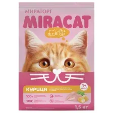Корм сухой Мираторг Miracat с курицей для кошек всех пород 1,5кг
