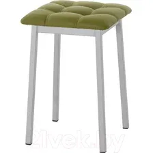 Табурет AMC Comfort 7К5.11 (кожзам, оливковый/серебристый)