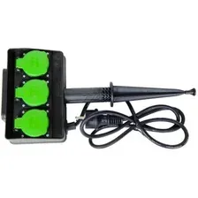 Удлинитель садовый со штырем 1,5 м 3 розетки с заземлением ELECTRALINE черный (01663)