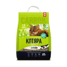 Наполнитель для кошачьего туалета, Котяра, комкующ.,с активированным углем,20л,8.4 кг